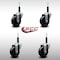 Service Caster 3.5'' SS Hard Rubber Wheel Swivel 3/4'' Expanding Stem Caster Set, 4PK SCC-SSEX20S3514-HRS-34-4 - alternate 3